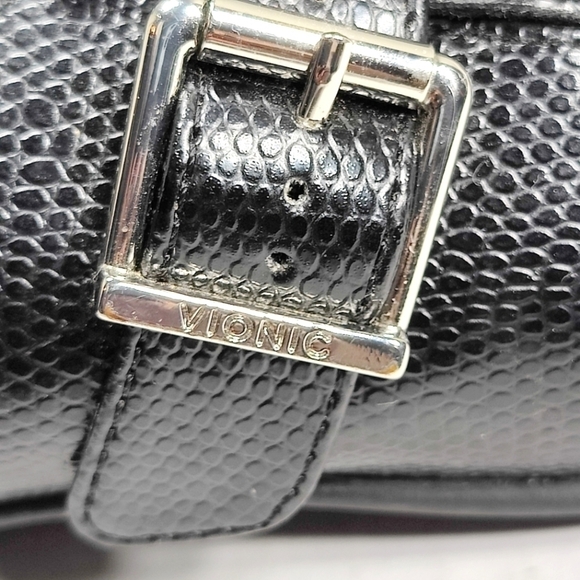 Vionic Mallory Snake Embossed Comfort Black Faux Leather Clog Slip On Shoes Sz 7 - Picture 7 of 10